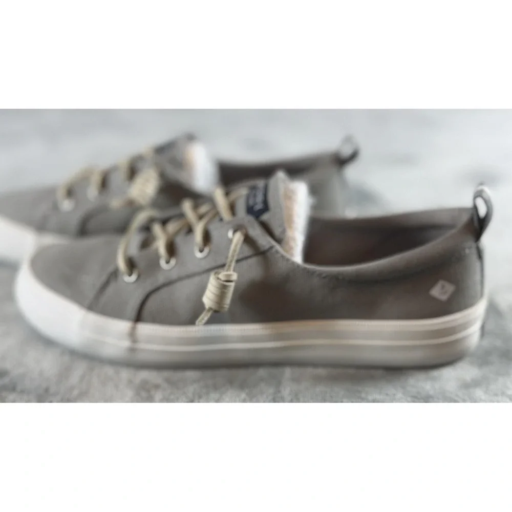 Sperry Shoes Womens Size 7 Gray Canvas Memory Foam Top-Sider Casual STS99042